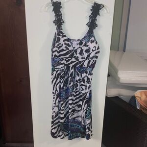 NWOT….Body Central Zebra Print Dress with Blue Highlights
